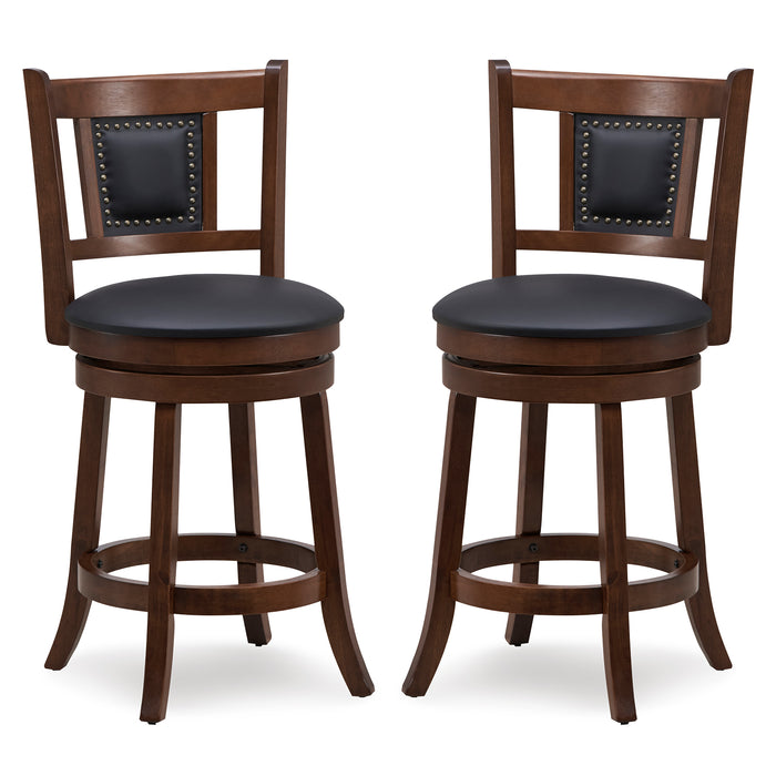 Swivel Bar Stool Set of 2 - Adjustable 65/74 cm Height with Curved Backrest, 30 Inches Wide - Ideal for Home Bar or Kitchen Counter Seating Solution