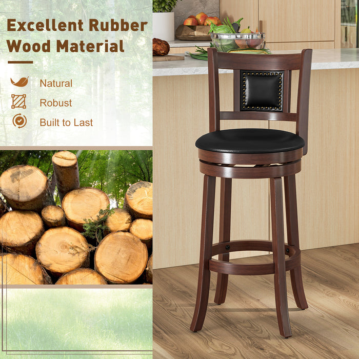 Swivel Bar Stool Set of 2 - Adjustable 65/74 cm Height with Curved Backrest, 30 Inches Wide - Ideal for Home Bar or Kitchen Counter Seating Solution