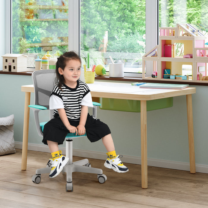 Adjustable Children's Desk Chair - Swivel Capabilities and Lumbar Support, Blue - Ideal for Growing Kids and Promoting Proper Posture