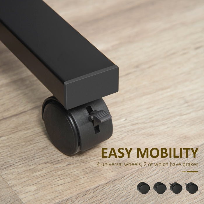 Rolling Laptop Stand with Wheels - Height Adjustable Mobile Overbed Table, Sofa Side Desk for Home Office - Ideal for Remote Work and Studying Spaces