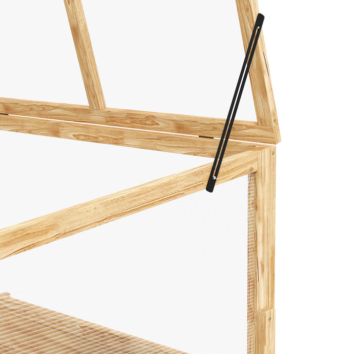 Wooden Elevated Garden Bed with Cold Frame Greenhouse - Openable Top Planter Box for Vegetables, Flowers, and Herbs - Perfect for Patio and Backyard Gardening, 98x98x63.5cm