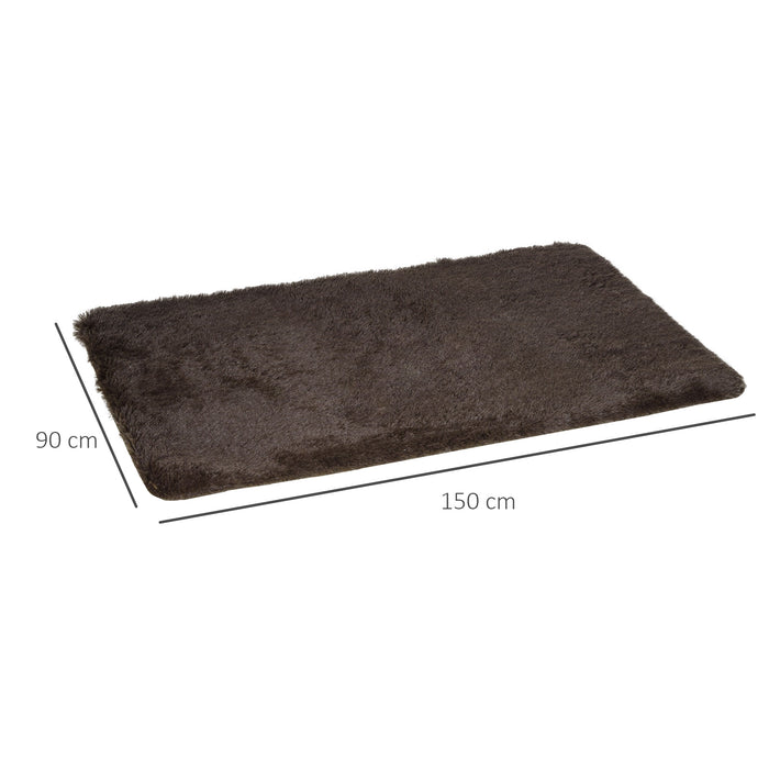 Plush Brown Shaggy Rug - Soft Area Carpet for Living Room, Bedroom, Dining 90x150 cm - Cozy Floor Covering for Home Comfort