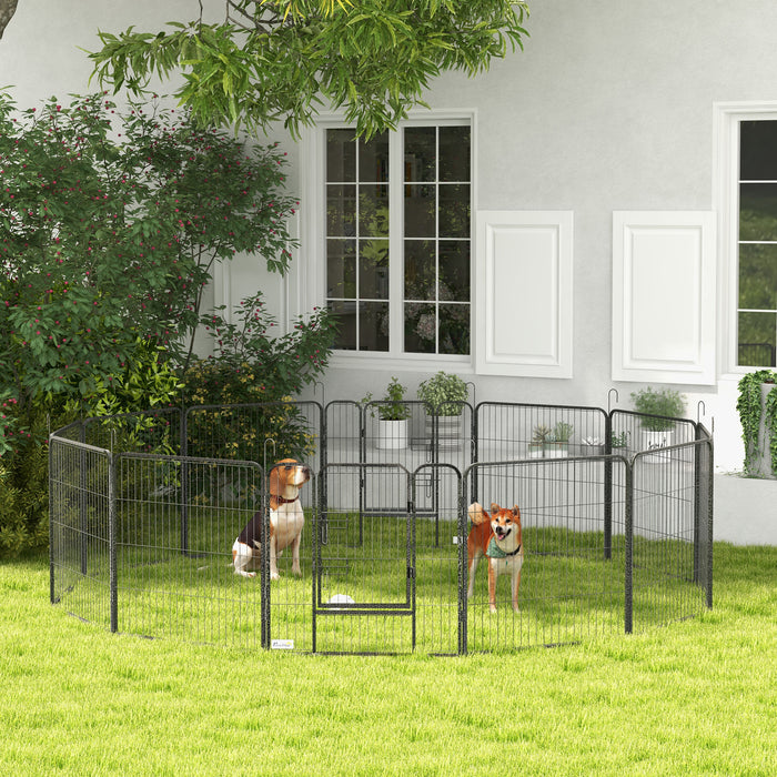 Heavy Duty 12-Panel Puppy Playpen - Exercise Fence and Pet Barrier for Small to Medium Dogs - Safe Enclosure for Play and Training