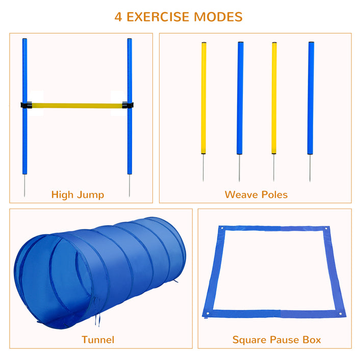 Adjustable Pet Hurdle Set - Dog Agility Training Equipment in Blue/Yellow - Ideal for Canine Fitness and Obedience