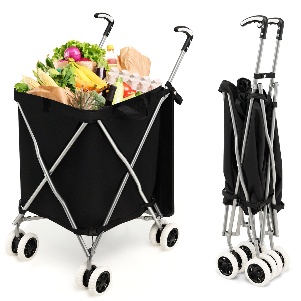 90L Folding Shopping Trolley - With Removable Waterproof Bag and Cover - Ideal for Easy Grocery Shopping