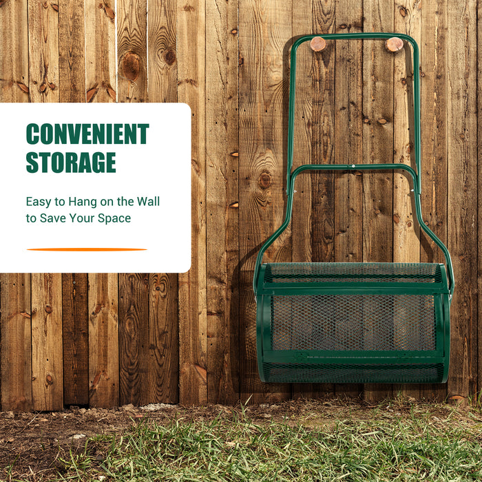 Compost Spreader, 27 Inch - Upgrade U-shaped Handle, Black - Ideal for Garden Waste Management