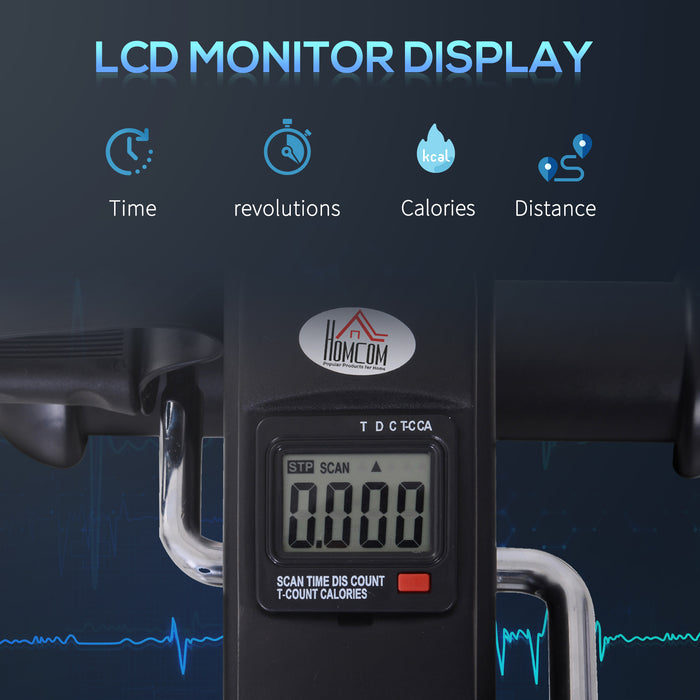 Compact LCD Display Mini Exercise Bike for Fitness - 9W x 40D x 31H cm, Sleek Black - Ideal for Small Space Workouts and Rehabilitation