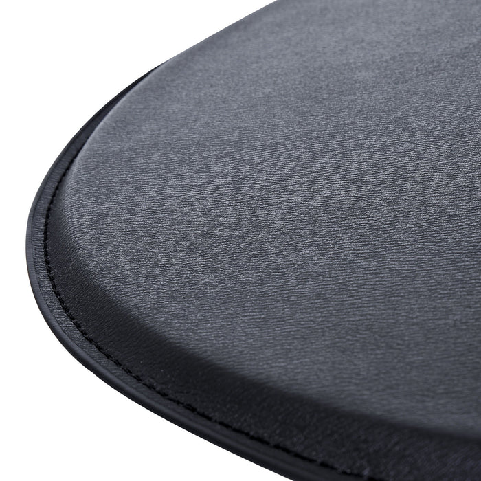 Adjustable Round Bistro Bar Table with Steel Base and PVC Leather Top - Sleek Design for Modern Home Kitchen Dining - Ideal Desk for Small Spaces and Entertaining Guests