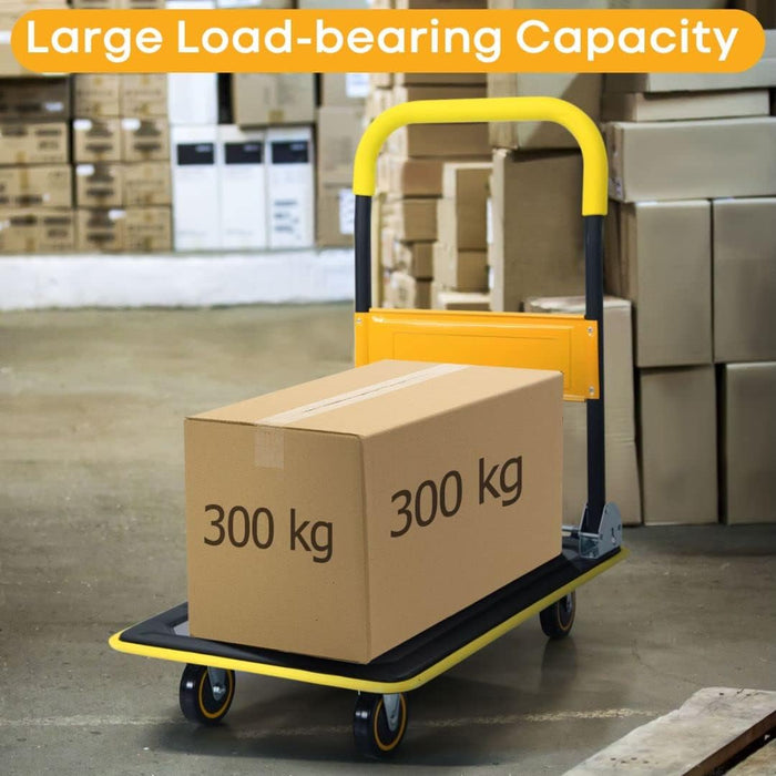 Unknown Brand - 300kg Folding Push Cart Dolly with High Load Capacity - Ideal for Heavy Duty Transport Tasks
