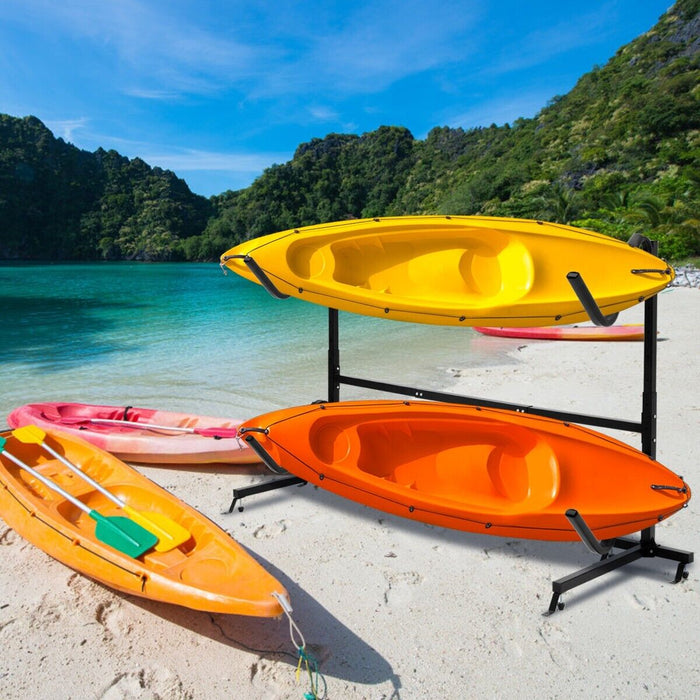 Freestanding Rack - Dual Storage Solution for Kayaks, SUPs, Canoes - Ideal for Watersport Enthusiasts