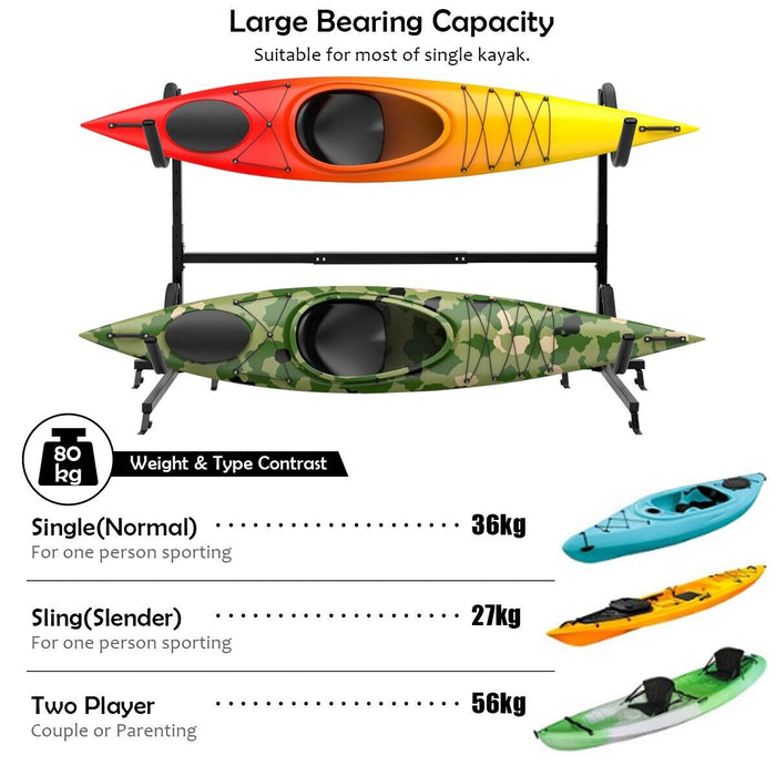 Freestanding Rack - Dual Storage Solution for Kayaks, SUPs, Canoes - Ideal for Watersport Enthusiasts