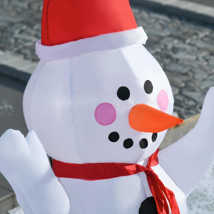 Inflatable Christmas Tree 1.9M with Star Topper and Snowmen - LED-Illuminated Holiday Display for Indoor & Outdoor Decor - Garden & Lawn Festive Ornament for Seasonal Celebrations