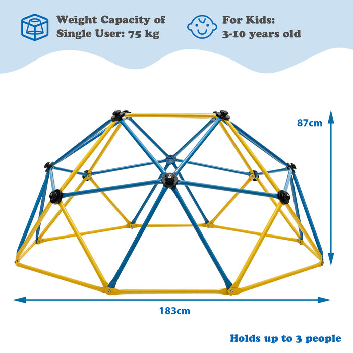 6FT Kids Geometric Dome Climber - Convenient Grip for Climbing Fun and Adventure - Ideal Play Equipment for Children's Physical Development