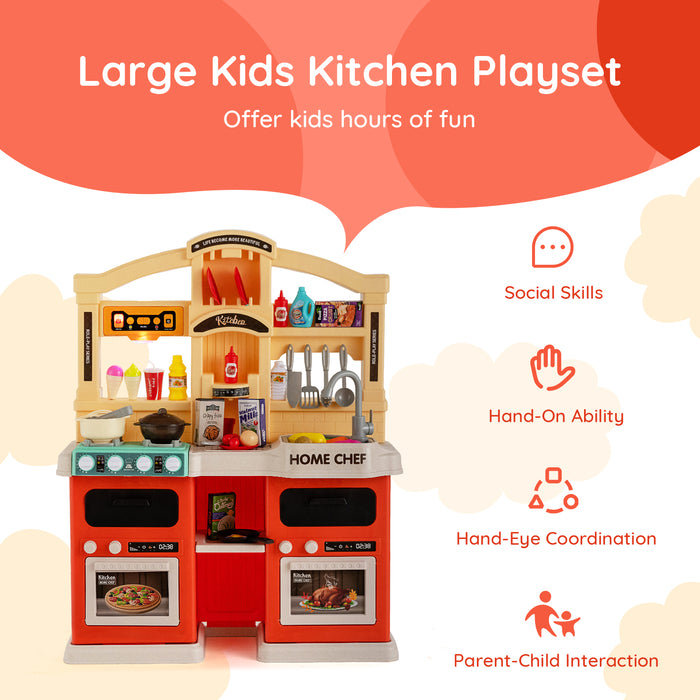 Kids Collection - 69-Piece Kitchen Playset Toy with Boiling & Vapor Effects, In Blue - Perfect for Encouraging Imaginative Play for Children