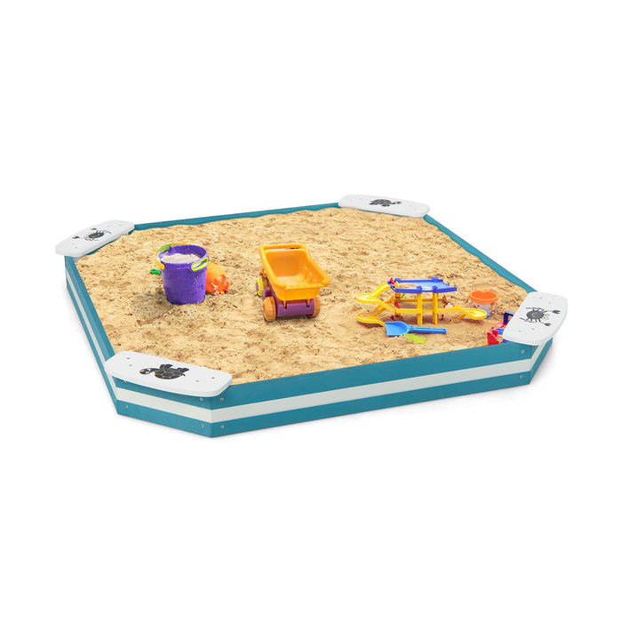 Wooden Sandbox for Kids - With 4 Built-In Seats, Ideal for Backyard Sand Play - Perfect Solution for Outdoor Child Playtime