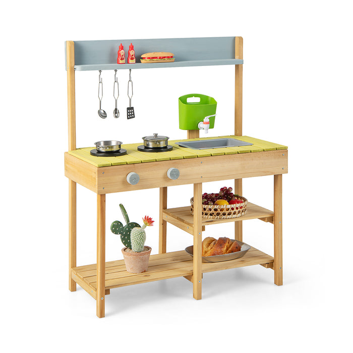 Outdoor Play Gear - Mud Kitchen Set with Removable Water Box - Ideal for Outdoor Learning and Playtime Activities