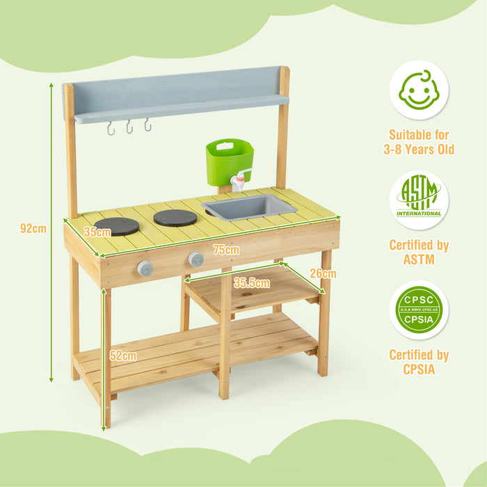 Outdoor Play Gear - Mud Kitchen Set with Removable Water Box - Ideal for Outdoor Learning and Playtime Activities