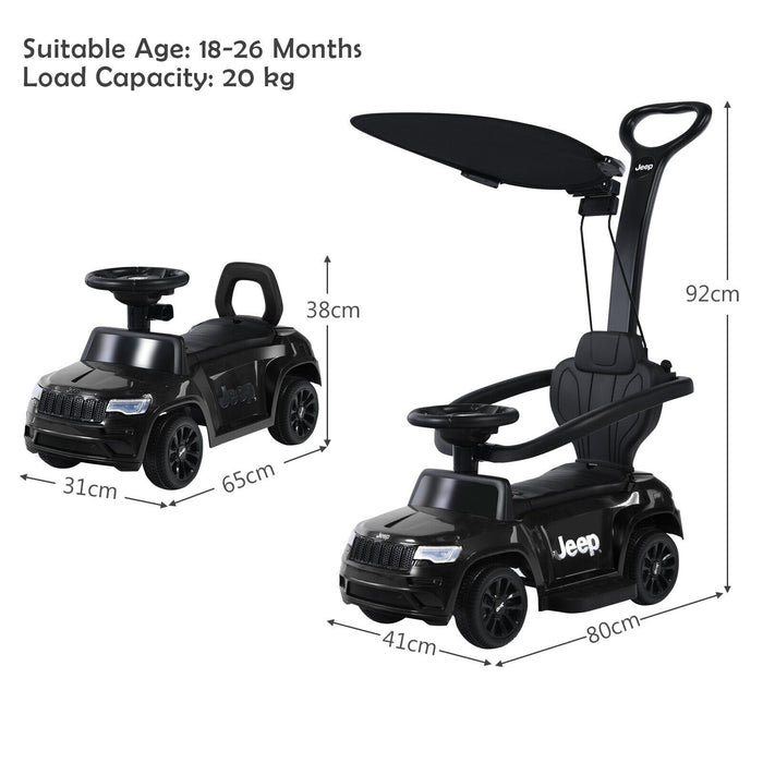 Kids Ride-On Push Car, Model 3-In-1 - Adjustable Black Visor, Mobility Toy - Perfect Solution for Children Outdoor Play