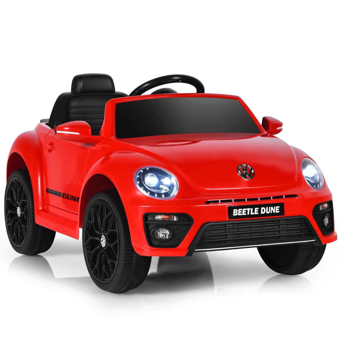 Volkswagen Beetle 12V Ride-On for Kids - Electric Car with Remote Control in Red - Perfect for Children's Outdoor Play