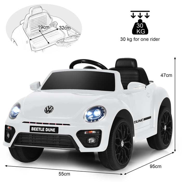 Volkswagen Beetle 12V Ride-On for Kids - Electric Car with Remote Control in Red - Perfect for Children's Outdoor Play