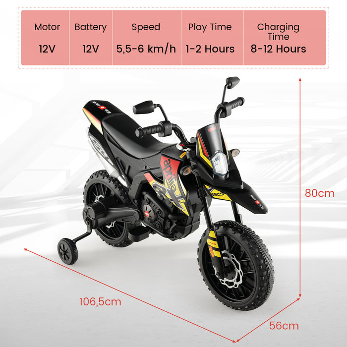 Battery-Powered Toddler Motorbike, 12V - Musical Feature for Children's Fun - Perfect for Kids Aged 3-8 Years Old