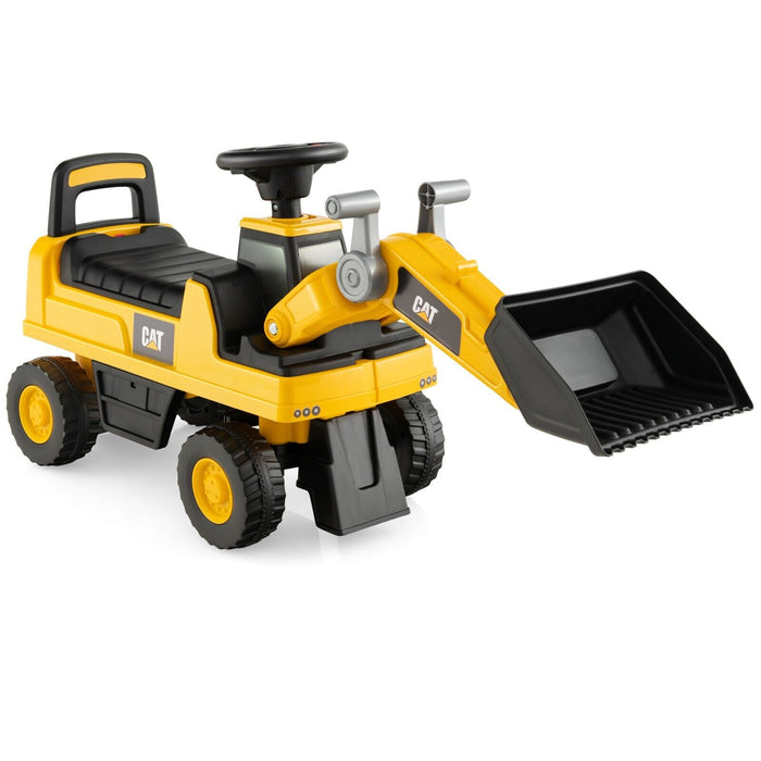 Kid's Playtime Construction Vehicle - Ride-On Excavator with Adjustable Bucket in Yellow - Perfect for Encouraging Imaginative Outdoor Play