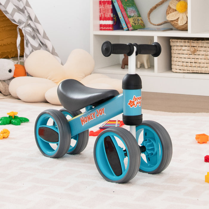 Baby Balance Bike - 4 Wheel Design with Limited Steering - Perfect Starter Bike for Toddlers