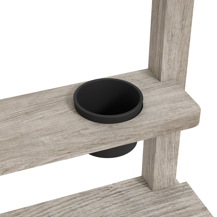 Kids Outdoor Playset - Wooden Sand Pit with Protective Liner, Imaginative Pretend Hobs, Integrated Planting Boxes, and Dual Seating - Ideal for 3 to 7-Year-Olds and Creative Play