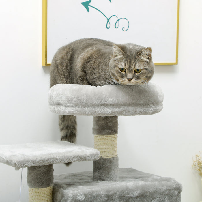 Cat Craft Tower - 132cm Multi-Level Climbing Tree with Scratching Post, Cozy House & Lounging Hammock - Ideal for Active Cats and Kittens to Play and Relax