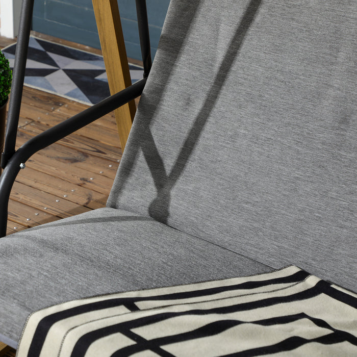 3 Seater Garden Swing Chair Bench - Adjustable Canopy, Cushioned Seating, Weather Resistant Steel Frame - Ideal for Patio, Yard Comfort and Relaxation