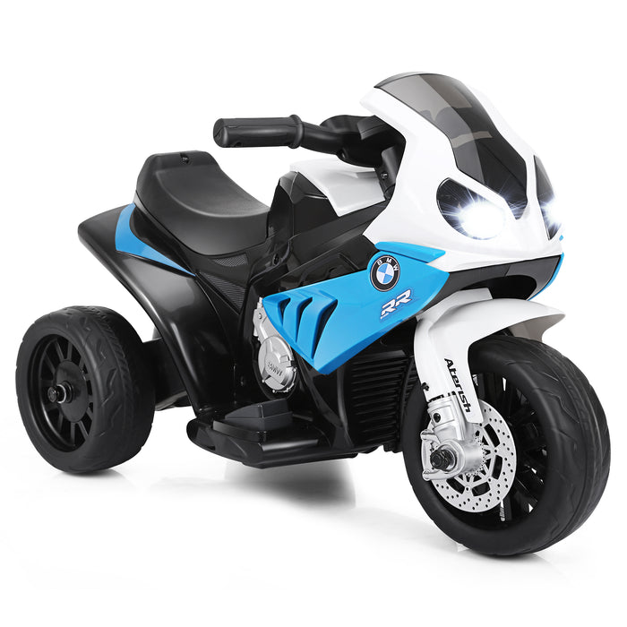 6V Kids Ride-On Motorcycle - With Training Wheels and Headlight, Black - Ideal for Children Learning Cycling Basics