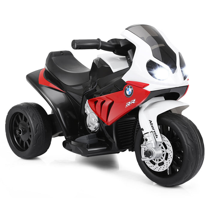 6V Kids Ride-On Motorcycle - With Training Wheels and Headlight, Black - Ideal for Children Learning Cycling Basics
