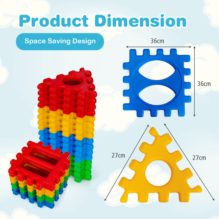 Giant Toys - Waffle Block Set Featuring Put Together and Pull Apart Blocks - Ideal for Developing Motor Skills for Kids