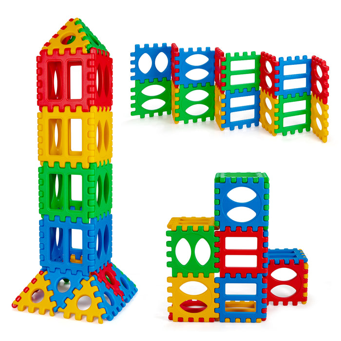 Giant Toys - Waffle Block Set Featuring Put Together and Pull Apart Blocks - Ideal for Developing Motor Skills for Kids
