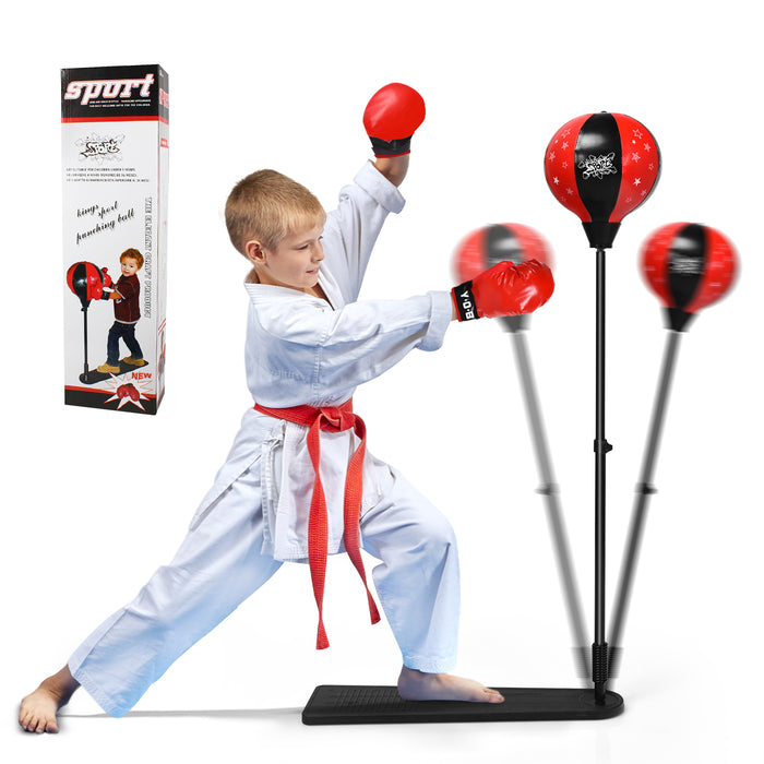 Freestanding and Height Adjustable Kids Punching Bag - Complete with Stand and Air Pump - Ideal Indoor Workout Equipment for Energetic Children