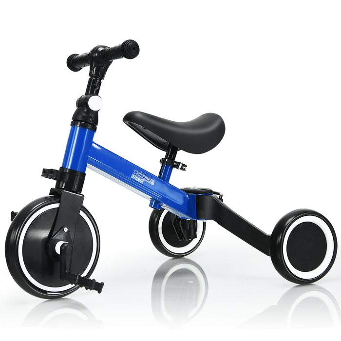 Blue Kids Convertible Balance Bike - Detachable Pedal Trike for Toddlers and Kids - Ideal Educational Toy for Balance Training and Pedaling Skills for 1-4-Year-Olds