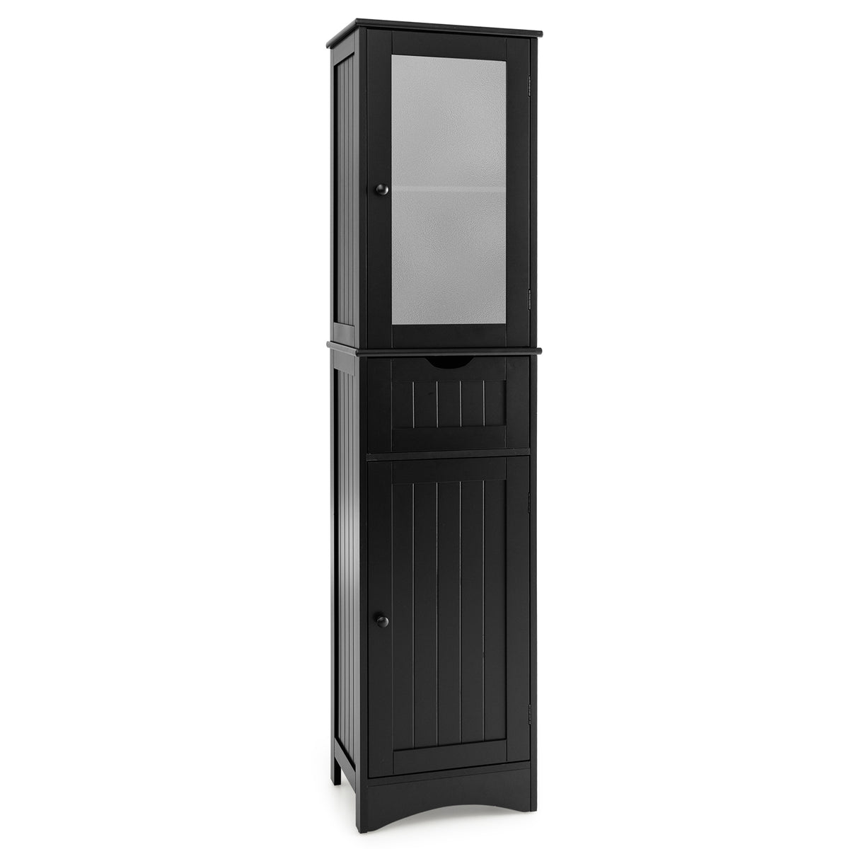 Black Bathroom Storage Cabinet with Adjustable Shelves ??? Shopsta UK