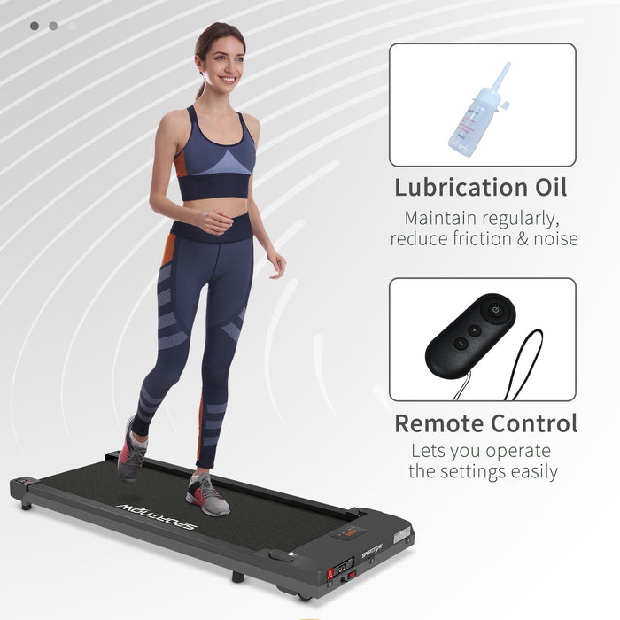 Under Desk Walking Pad Treadmill - Installation-Free Jogging Machine with LED Display - Ideal for Home Gym & Office Exercise, 1-6km/h Speed Range with Remote Control