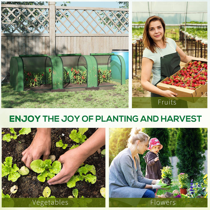 PE Tunnel Greenhouse - Steel Frame Grow House with Zipper Doors for Garden Backyard, 295x100x80cm - Ideal for Plant Protection & Extended Growing Season