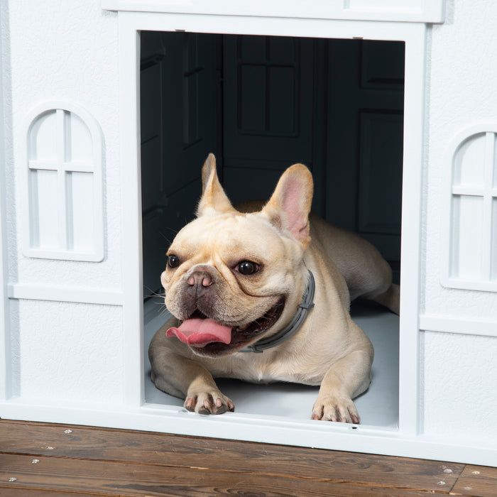 Weatherproof Blue Plastic Dog Kennel - Durable Outdoor Shelter for Pets - Ideal for Small to Medium Sized Dogs
