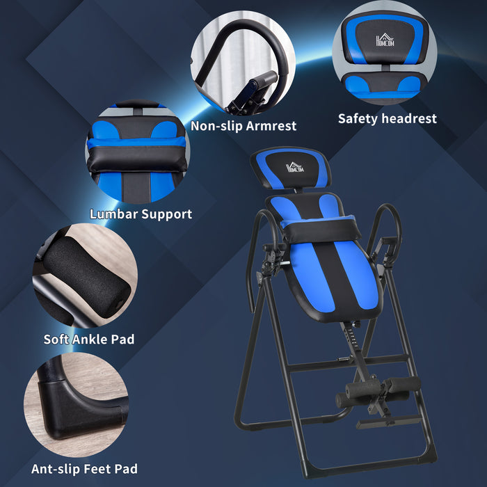 Foldable Gravity Inversion Table - Back Therapy and Fitness Bench with Soft Ankle Cushions - Pain Relief and Support for Home Use