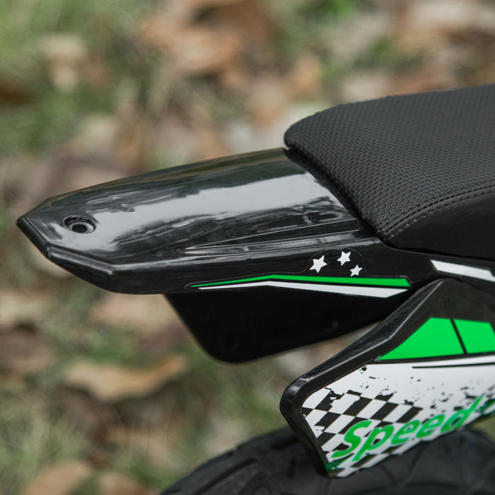 Kids Balance Bike - 12" No-Pedal Training Cycle with Motorbike Design, Air-Filled Tires & Adjustable PU Seat - Ideal for 3-6 Year Old Children Learning Balance & Coordination, Green