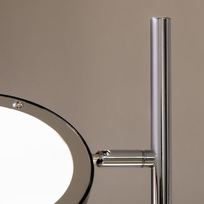 Chrome LED Floor Lamp with Dual Adjustable Heads - Modern Standing Light for Living Room - 25x25x165cm Bright Illumination Fixture