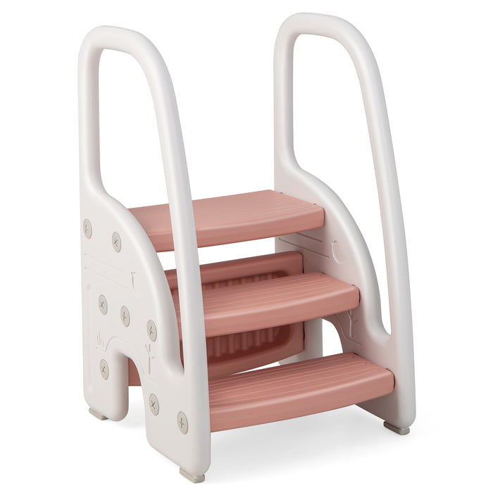 Learning Tower Kids - Toddler Step Stool with 2/3 Height Options and Safety Handles - Perfect for Pink-Loving Children's Learning and Safety Needs