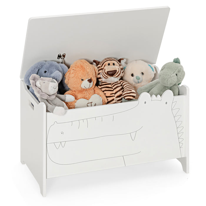 Kids Toy Box 2-in-1 Storage Chest - Flip-up Lid and Safety Hinges, Grey - Perfect for Keeping Children's Play Area Organized