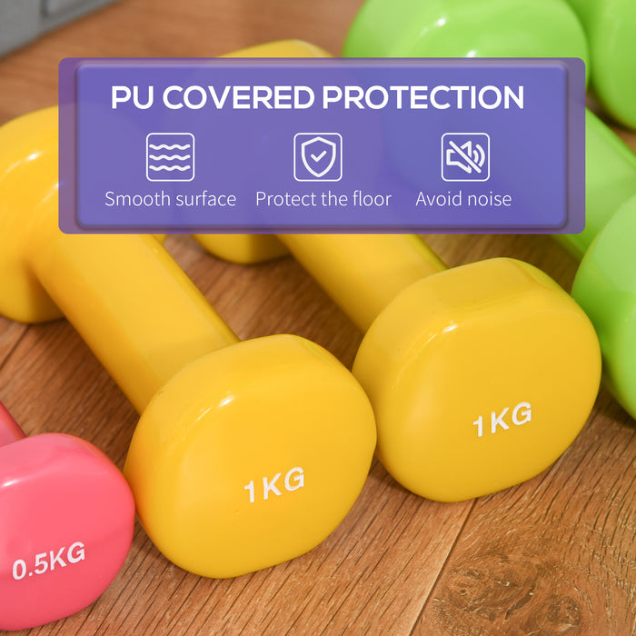 6KG Dumbbell Set - Home Gym Workout Weights for Full Body Training - Ideal for Men and Women Fitness Enthusiasts