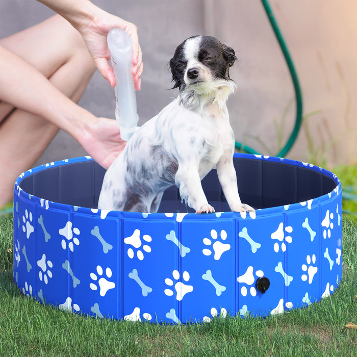 Foldable Pet Swimming Pool - Durable Dog & Cat Bathing Tub with Padded Bottom, 100 cm Diameter - Perfect for Indoor/Outdoor Use, Puppy Bath Time Fun