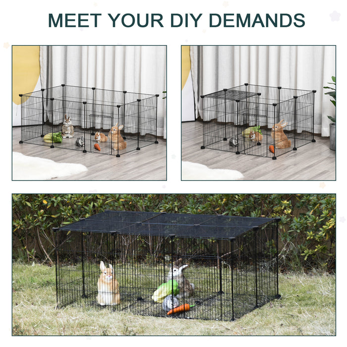 DIY Pet Playpen Metal Cage - 22-Piece Small Animal Enclosure with Door - Ideal for Bunnies, Chinchillas, Hedgehogs & Guinea Pigs