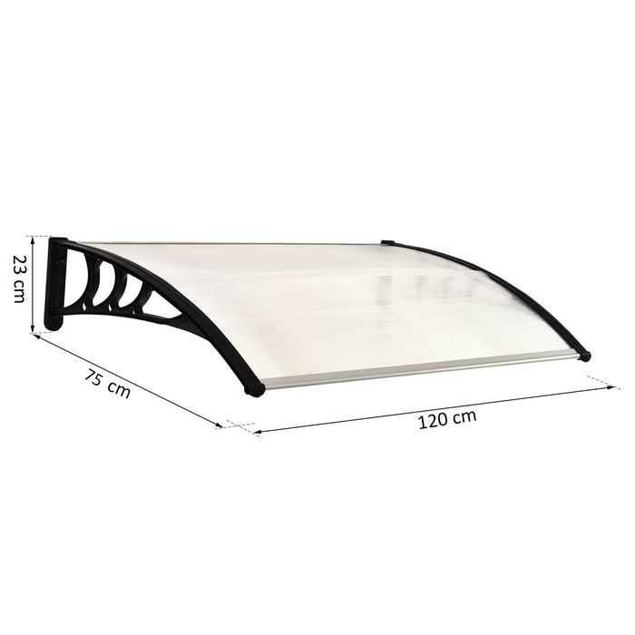 Curved Aluminum & Polycarbonate Awning - Modern UV & Water Resistant Door Canopy - Outdoor Rain Shelter for Home Entrances