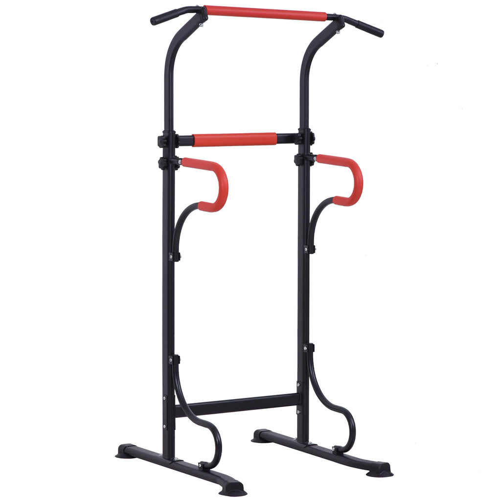 Multi-Purpose Steel Power Tower - Adjustable Height Pull-Up Station with Comfort Grips - Ideal for Full-Body Workout and Strength Training